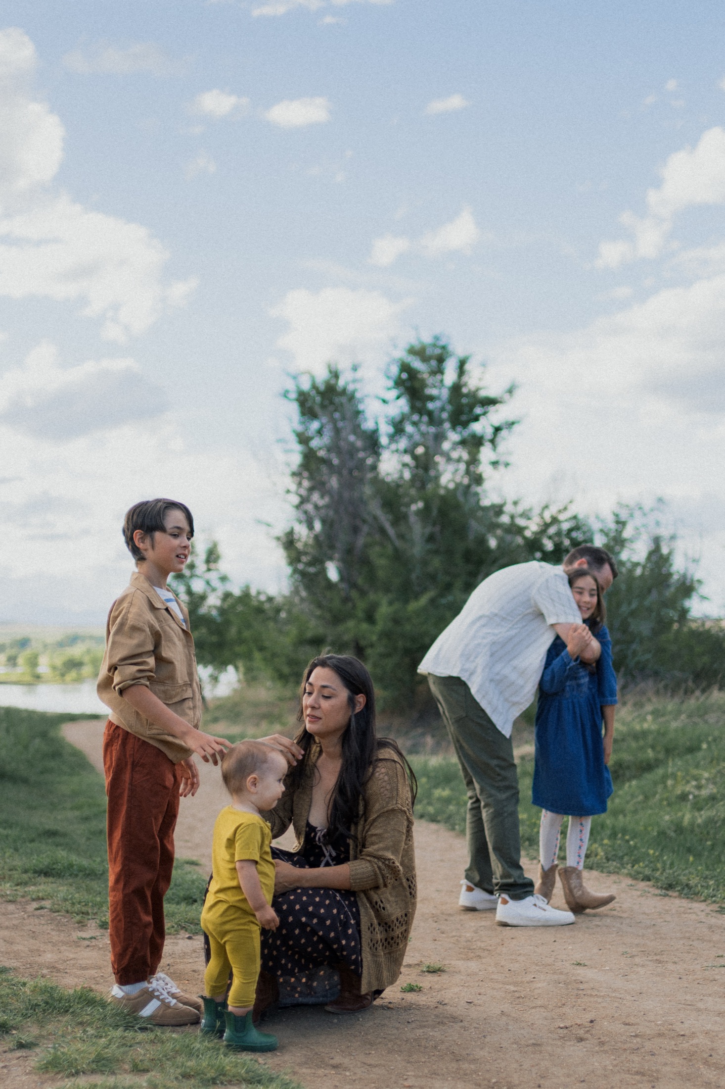 A family outdoors